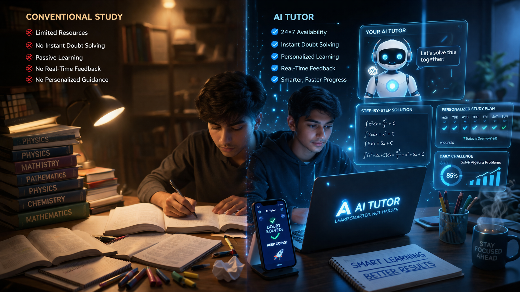 The Future of Smart Learning: AI Tutor Helps More Than Conventional Study